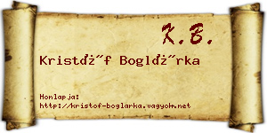 Kristóf Boglárka névjegykártya