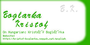 boglarka kristof business card