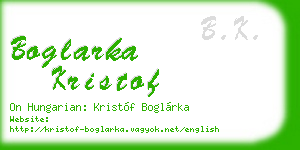 boglarka kristof business card